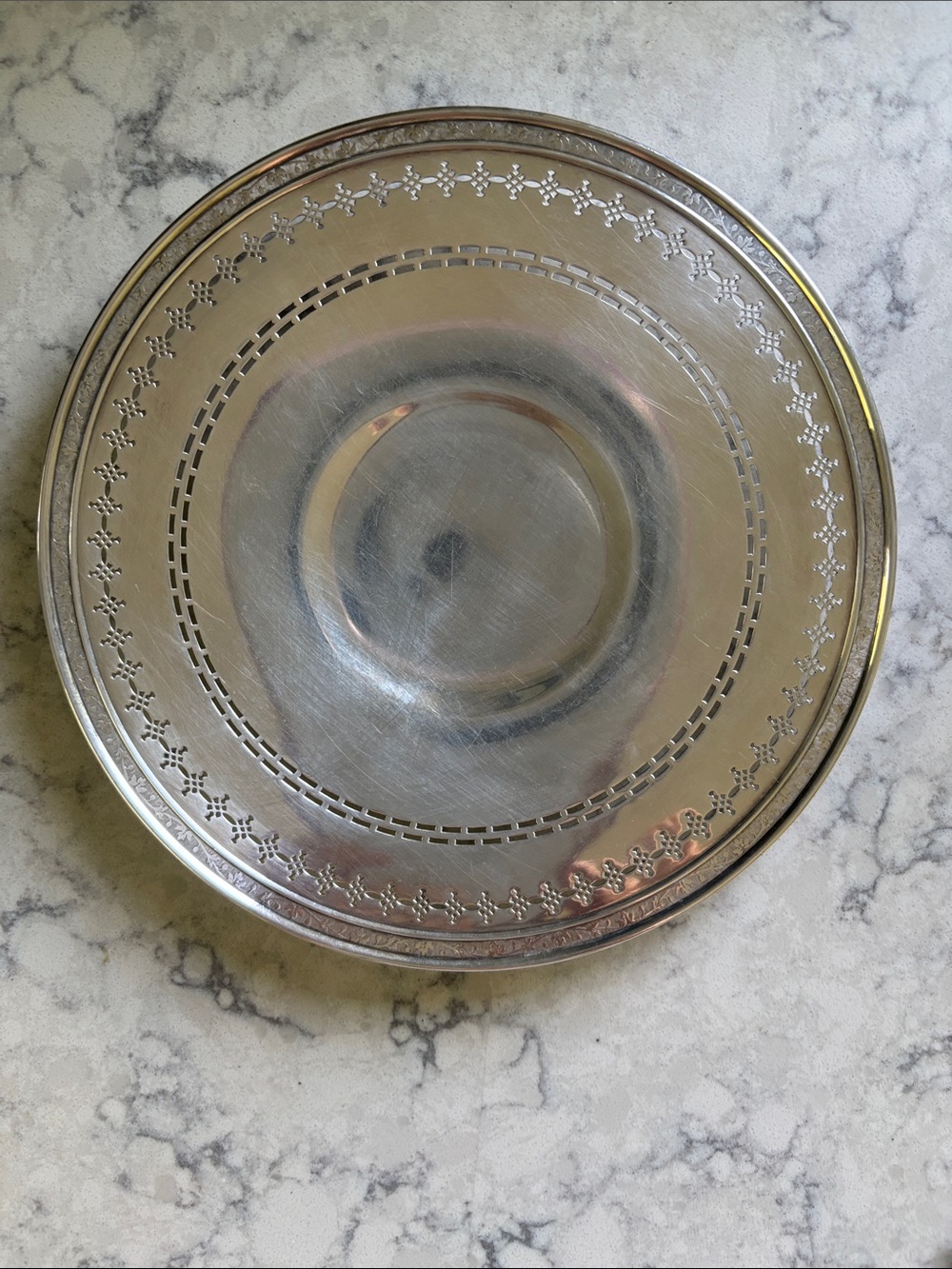 Vintage 10” Classic Silver-Plated Decorative Serving Platter #6880